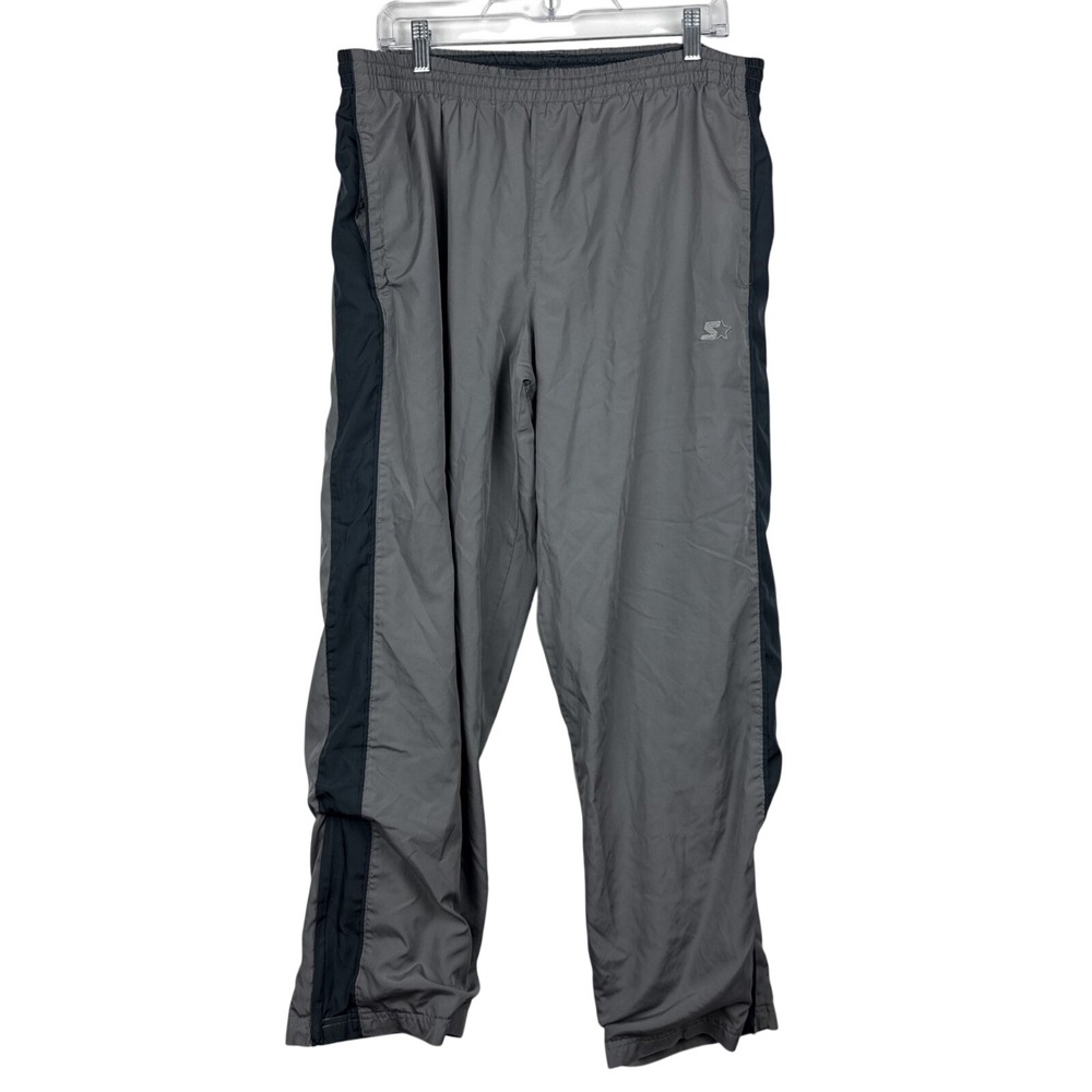 Vintage Starter Track Pants Mens Medium‎ Gray Baggy Loose Windbreaker Nylon Y2K
